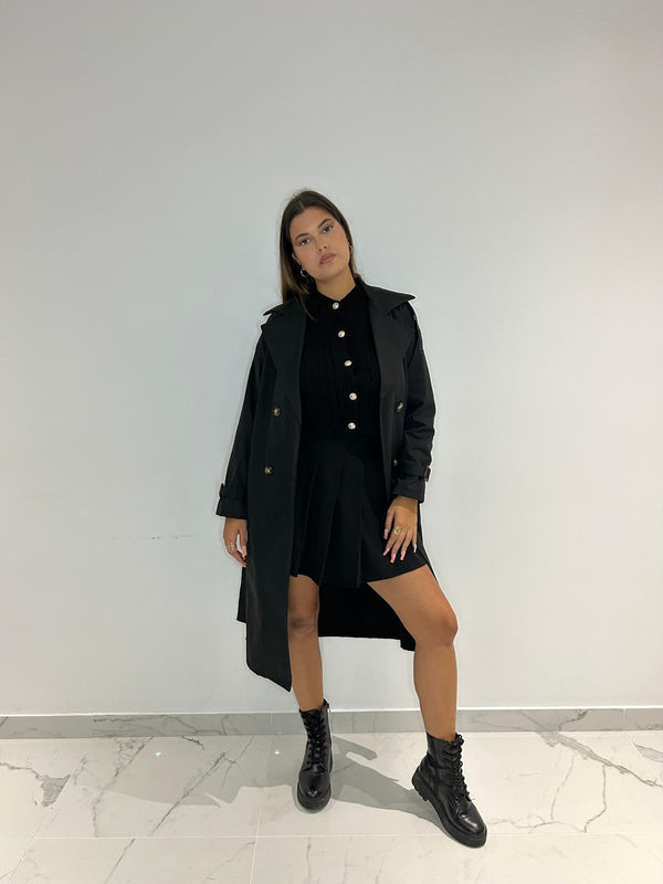 Trench-coat "Élégance Parisienne" Noir